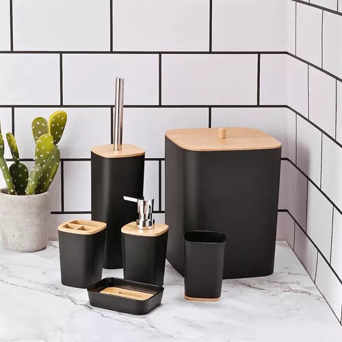 Juego Accesorios Set De Baño 6 Piezas Inoxidable Cepillo Wc