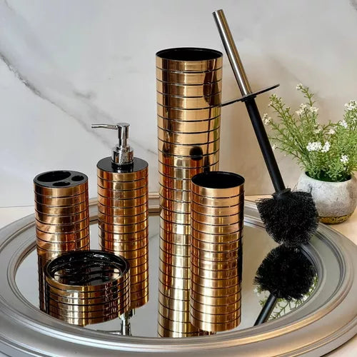Juego Accesorios Set De Baño 6 Piezas Inoxidable Cepillo Wc