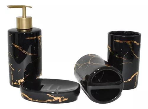 Set Juego De Baño Premium 4 Accesorios Cerámico