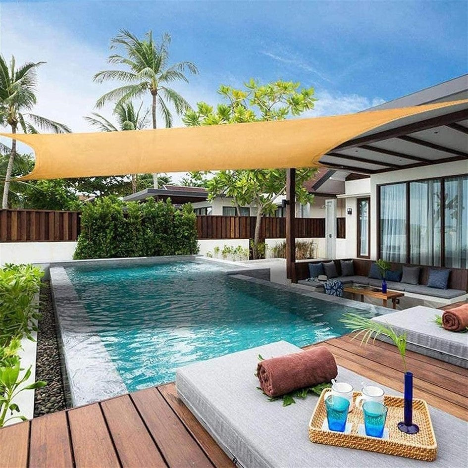 Toldo de Lona Cuadrada Vela para Sombra Parasol Rectangular Permeable