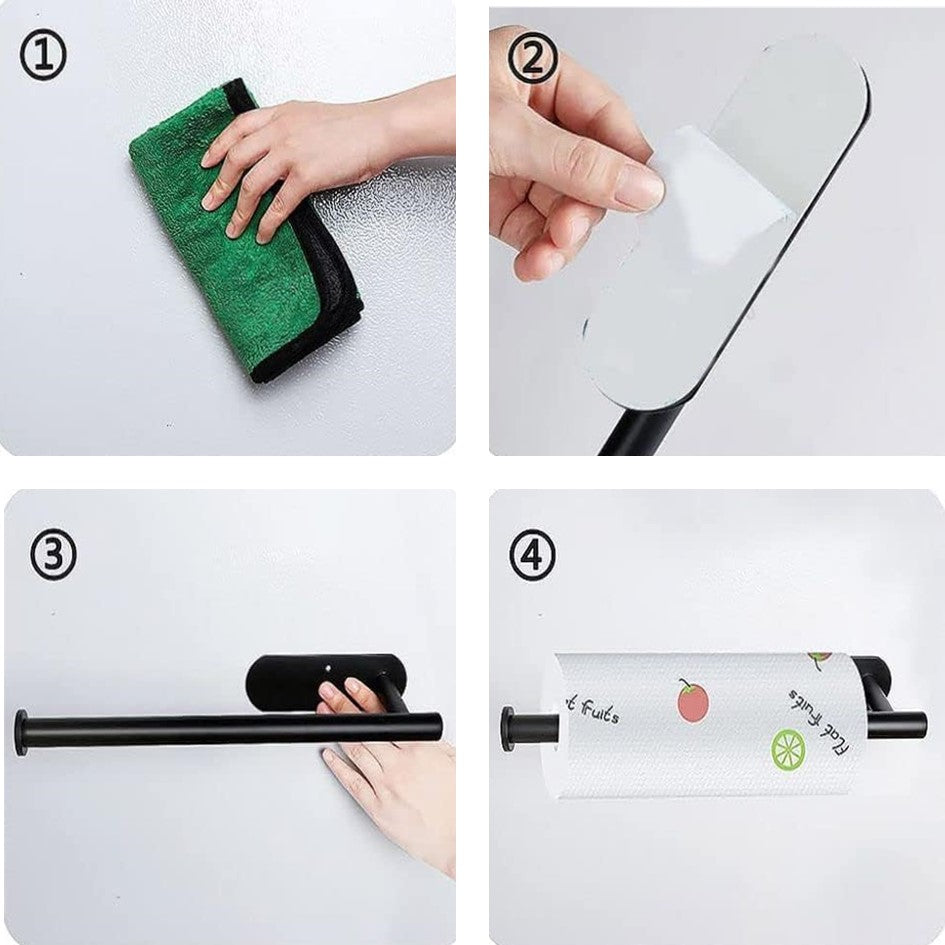 Portarollos Toalla De Papel Nova De Acero Inox Autoadhesivo