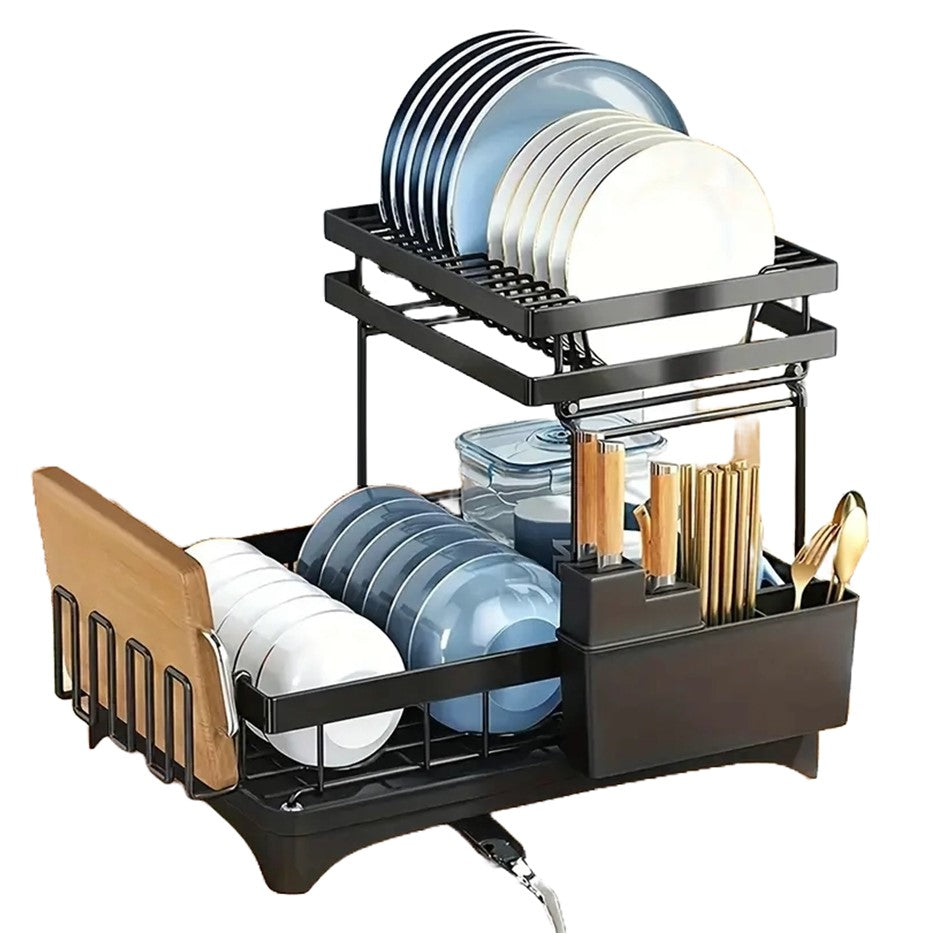 Escurridor De Platos 2 Niveles Secador Desmontable Loza Inoxidable Rack