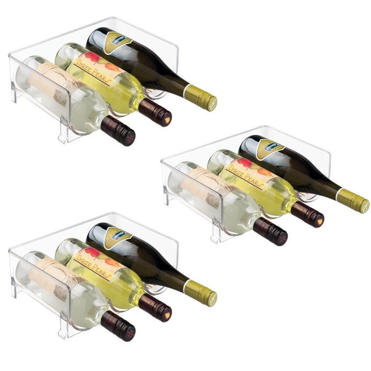 Organizador Botellas De Vino Apilable Para Refrigerador Rack Pack De 3 Unidades