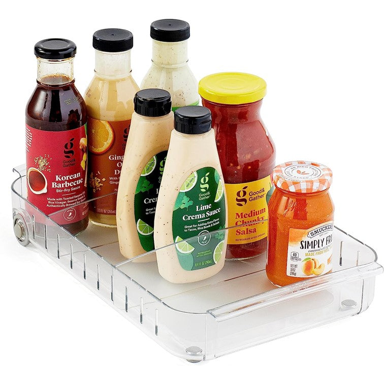 Organizador Refrigerador Transparente Con Ruedas Y Mango