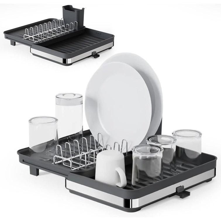 Secaplatos Escurridor Plegable Con Soporte Para Cubiertos