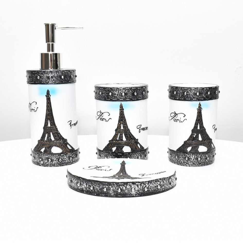Set De Accesorios Baño Premium 4 Und Resina Epóxica