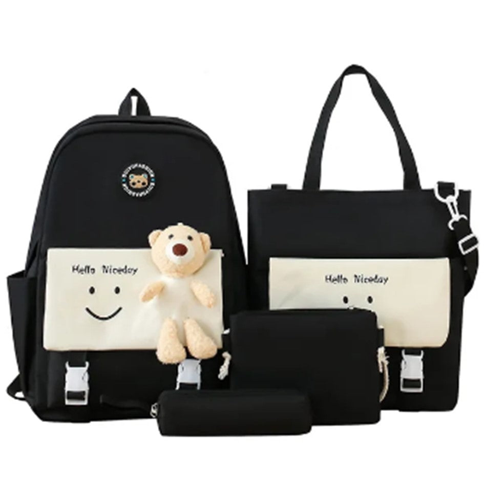 Mochila Escolar para Niñas Set 4 Piezas con Accesorios Bolso de Mano