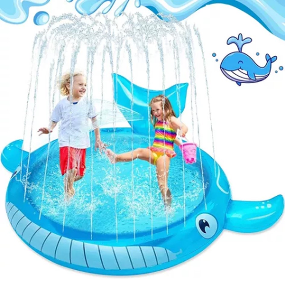 Piscina Inflable Niños Con Rociador Alfombra Acuática Bebes