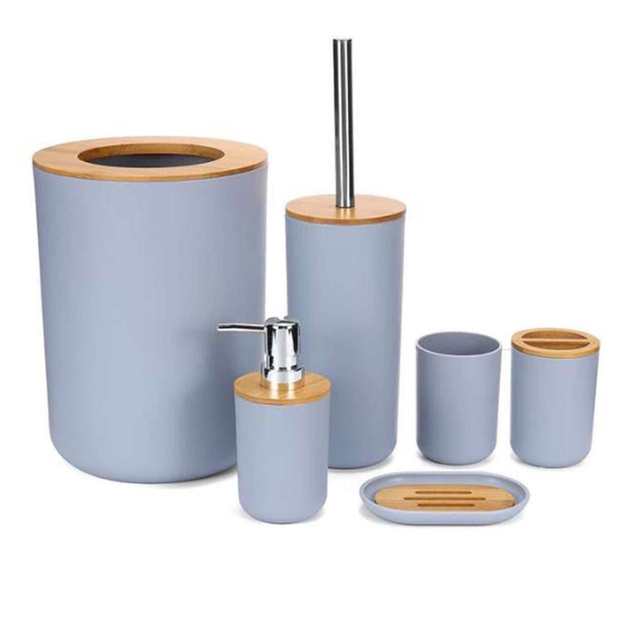 Juego Accesorios Set De Baño 6 Piezas Inoxidable Cepillo Wc