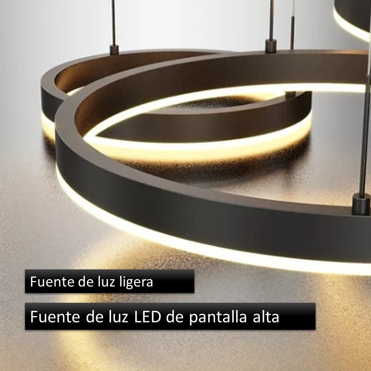 Lámpara De Techo Moderna 5 Aros Lámpara Colgantes Focos Led