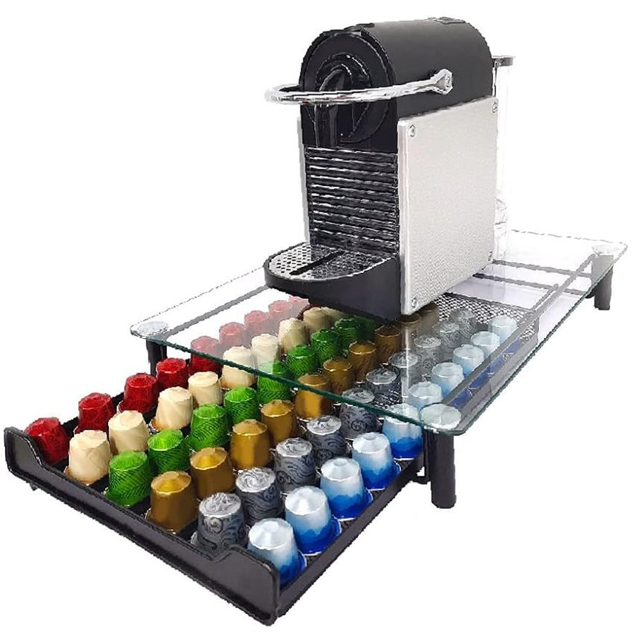 Cajón para Cápsulas de Café con Tapa de Cristal Cafetera Nespresso