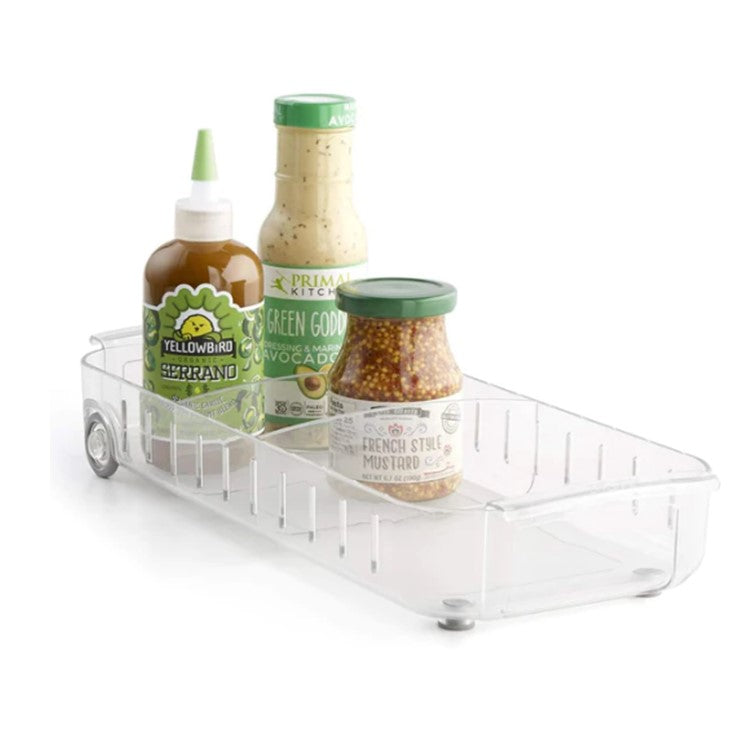 Organizador Refrigerador Transparente Con Ruedas Y Mango