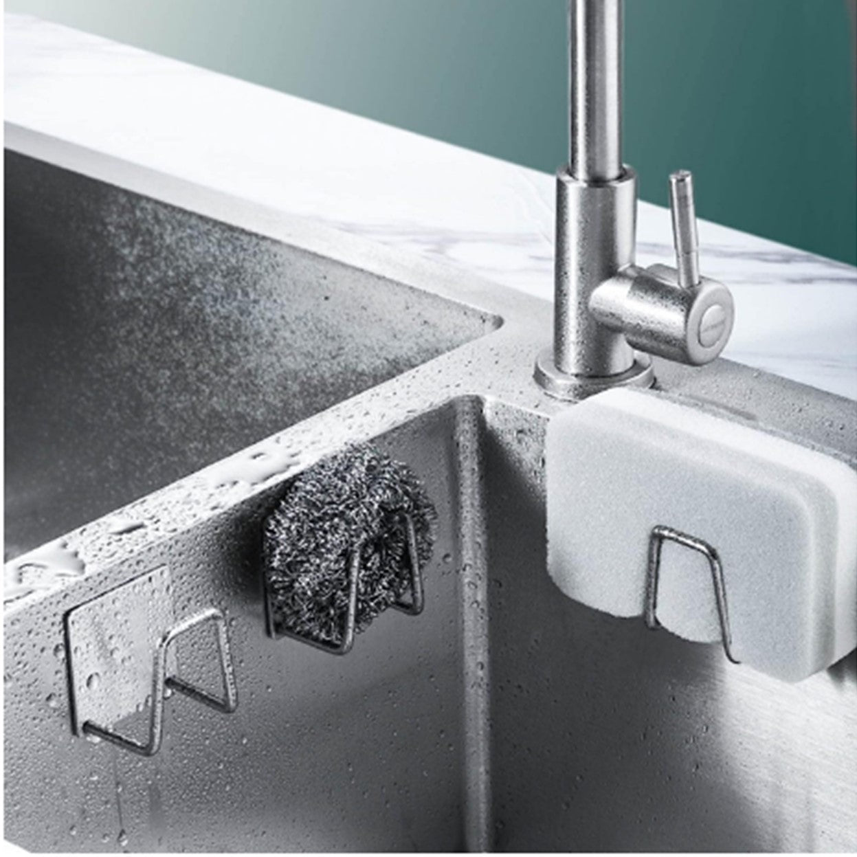 Soporte Esponja Lavaplatos Acero Inoxidable Adhesivo Organizador