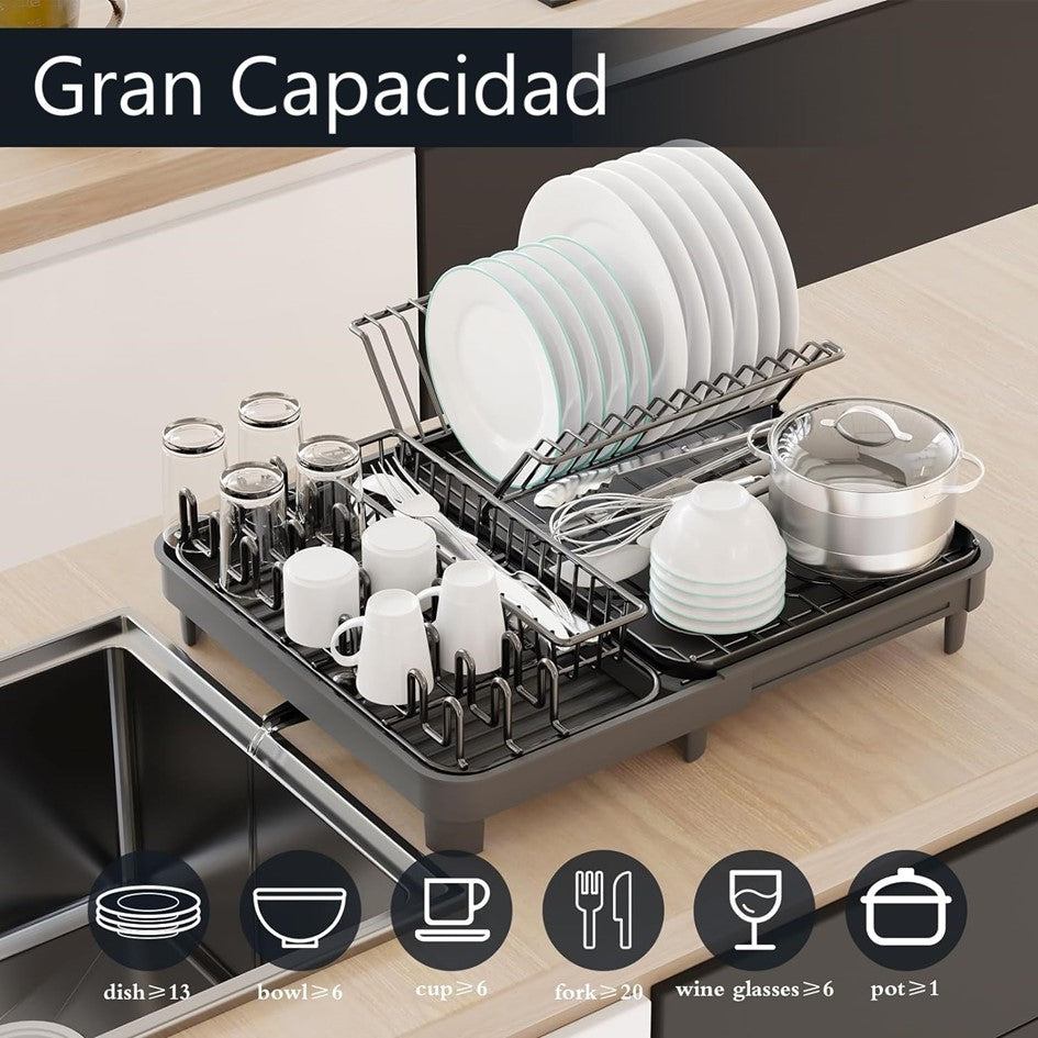 Secaplatos Escurridor Cocina Acero Inoxidable Plegable Loza