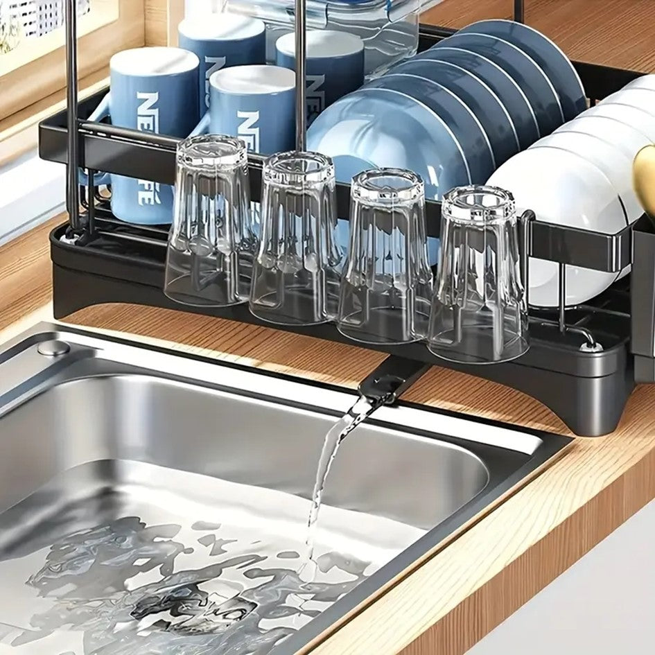 Escurridor De Platos 2 Niveles Secador Desmontable Loza Inoxidable Rack