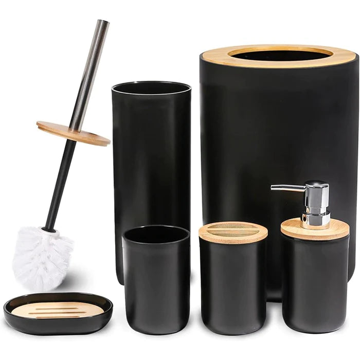 Juego Accesorios Set De Baño 6 Piezas Inoxidable Cepillo Wc