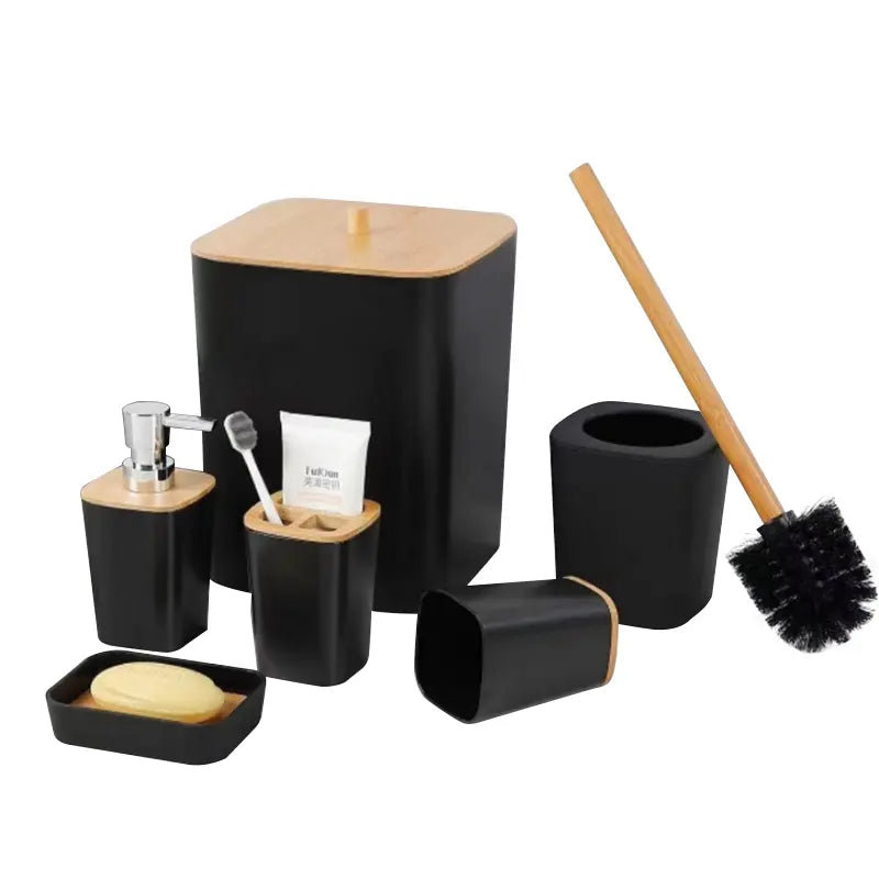 Juego Accesorios Set De Baño 6 Piezas Inoxidable Cepillo Wc