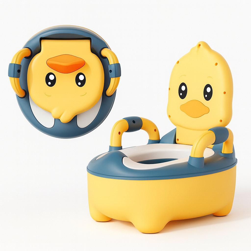 Pelela Bacinica Baño Infantil Para Niños Niñas Patito Amarillo Rosa