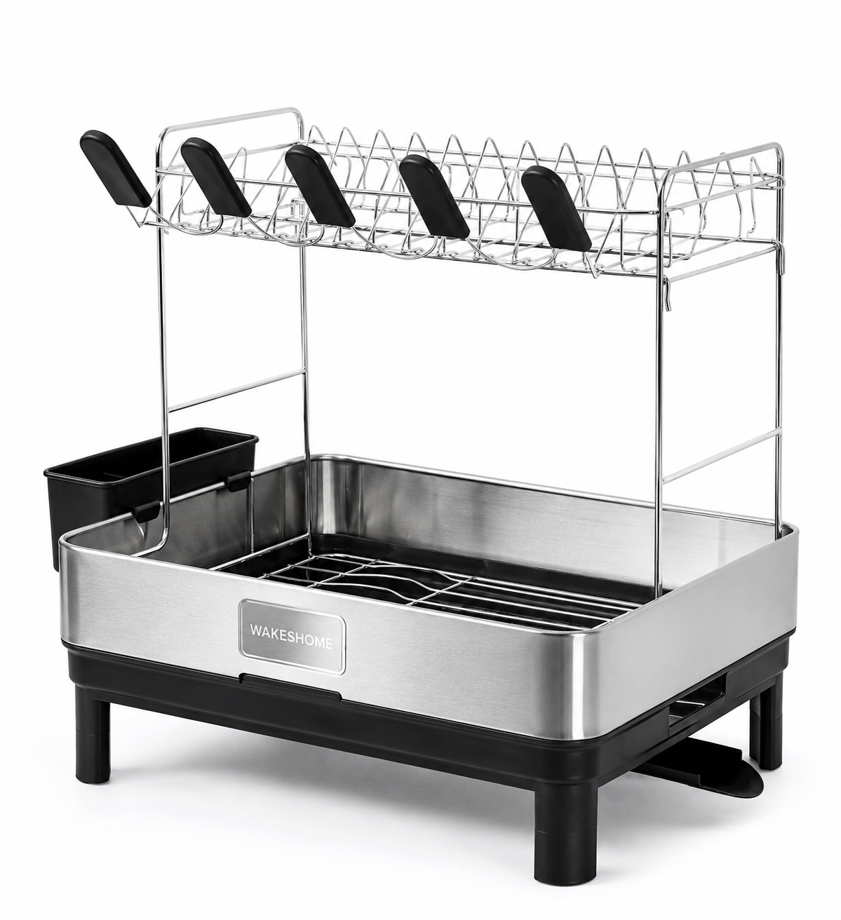 Escurridor De Platos Inoxidable De 2 Niveles Organizador De Cocina