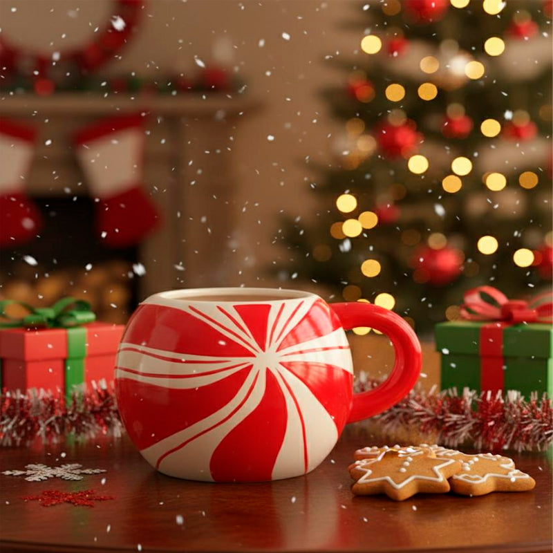 Mug Taza De Café Navideña Adorno De Navidad Para La Cena Rojo 560ml