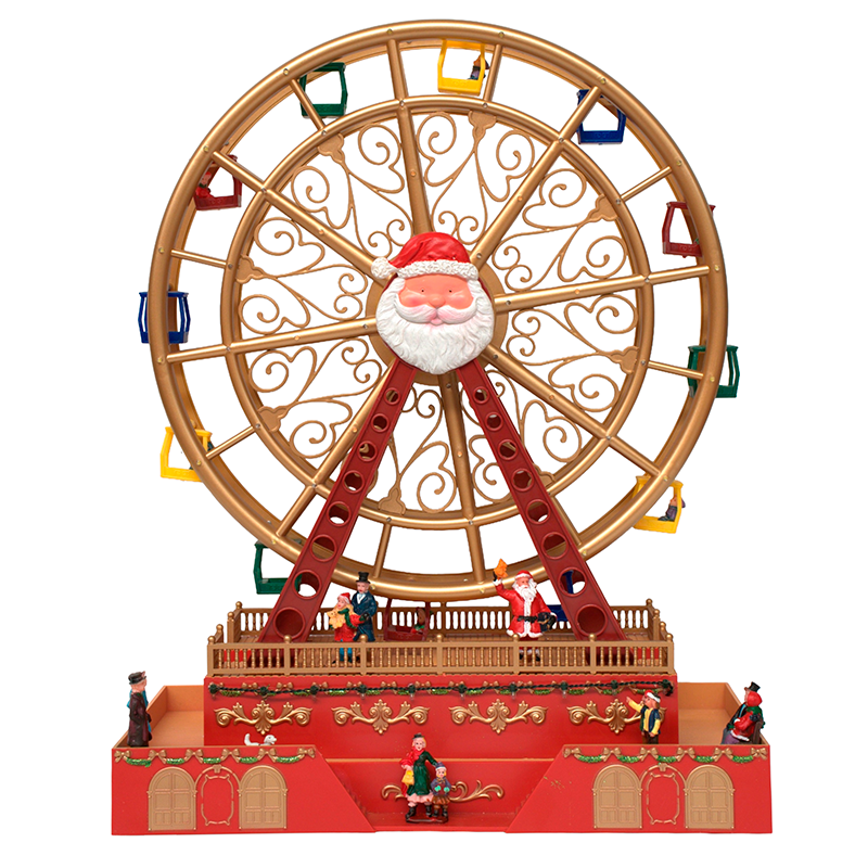 Adorno Navidad Rueda De La Fortuna Luces Musica Y Movimiento