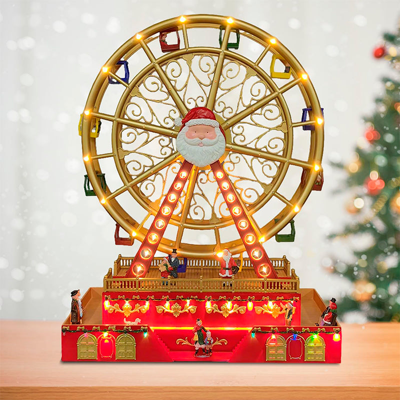 Adorno Navidad Rueda De La Fortuna Luces Musica Y Movimiento