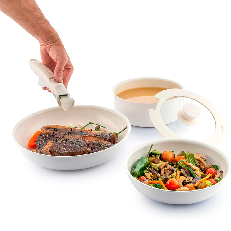 Batería De Cocina Sarten Antiadherente Mango Extraíble 9pz