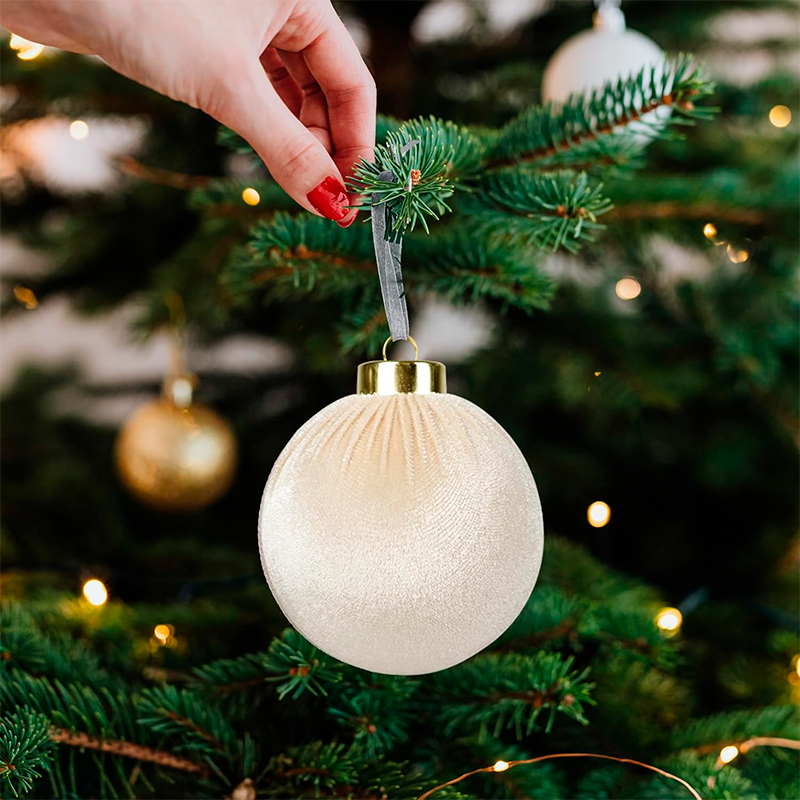 15 Esferas Navideña 8cm Bambalinas Terciopelo Adornos Arbol