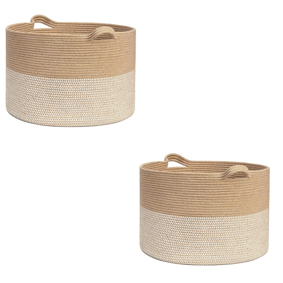Pack 2 Canasto Ropa Sucia Cesta Para Juguetes Organizador Con Asa