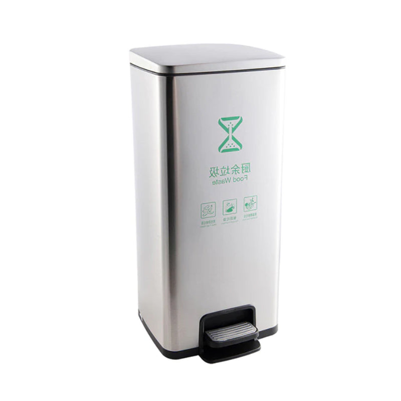 Papelera Metálica 30lts Basurero Acero Inoxidable Reciclaje