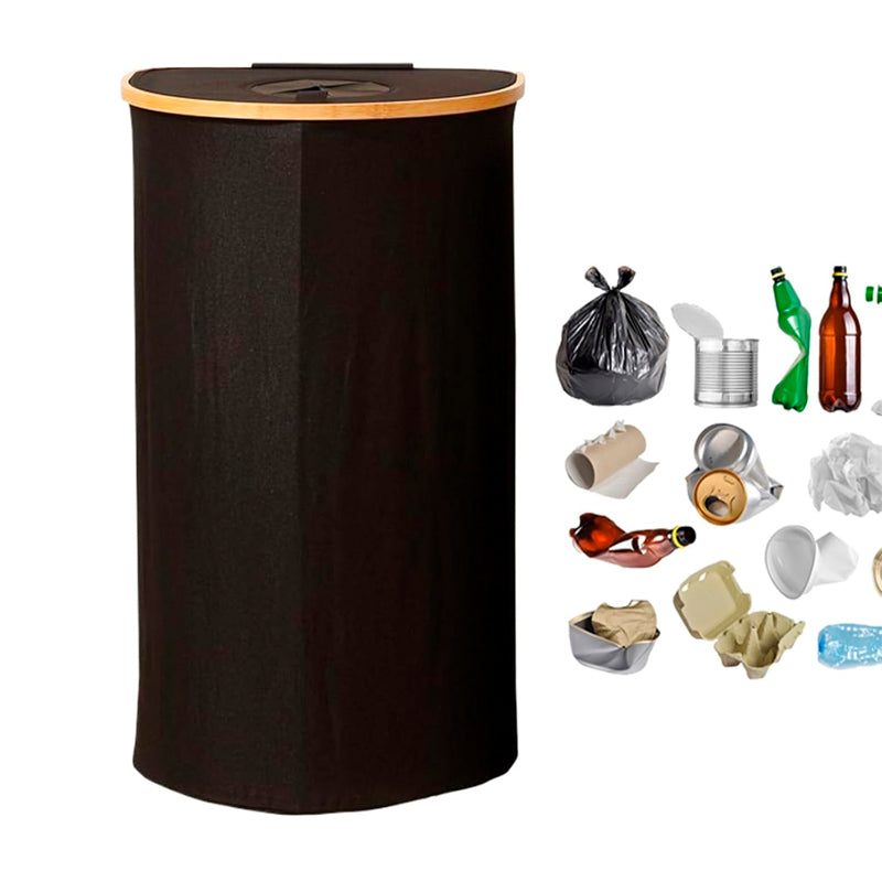 Cubo Basura Plegable Cesto de Reciclaje para Interiores con Bolsa Reutilizable