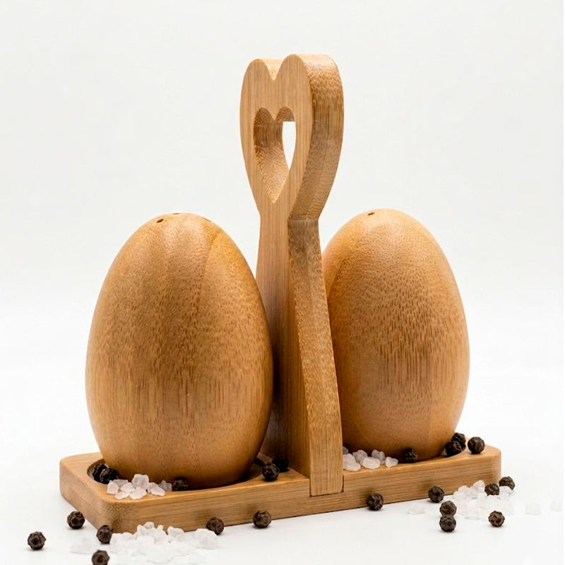 Juego de Salero y Pimentero Madera Natural Estante de Especias para Mesa