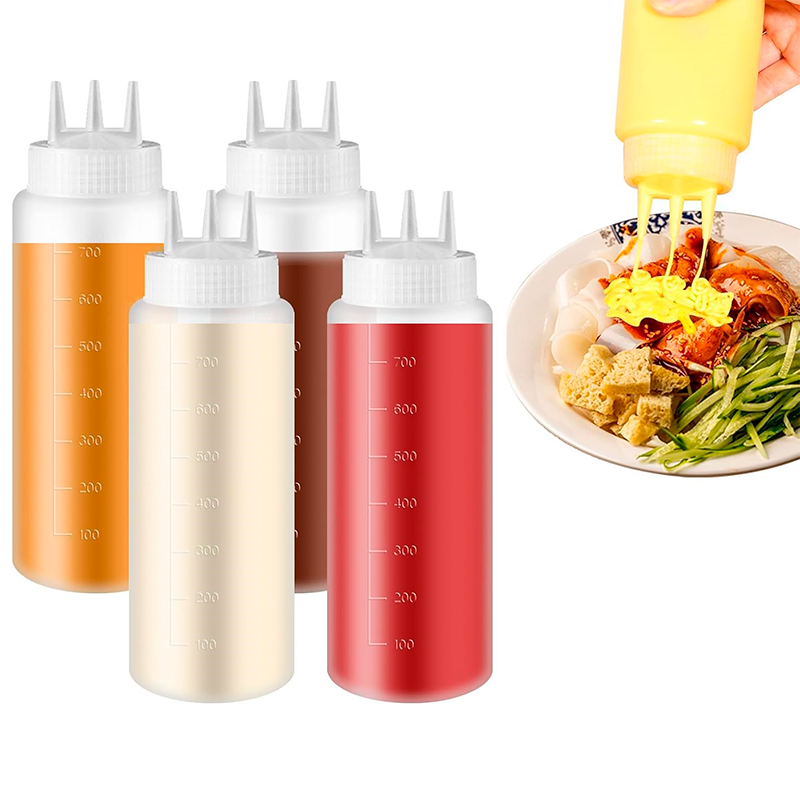 Dispensador Salsa Salsero Botella Transparente Graduado 720m Transparente