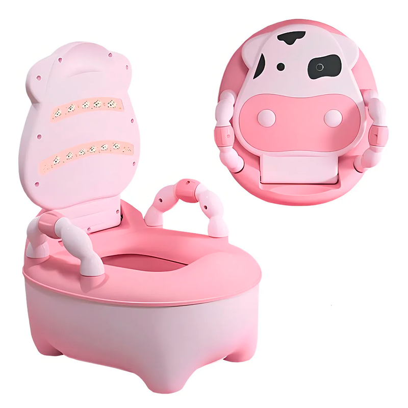 Pelela Bacinica Baño Infantil Para Niños Vaquita Color Rosa