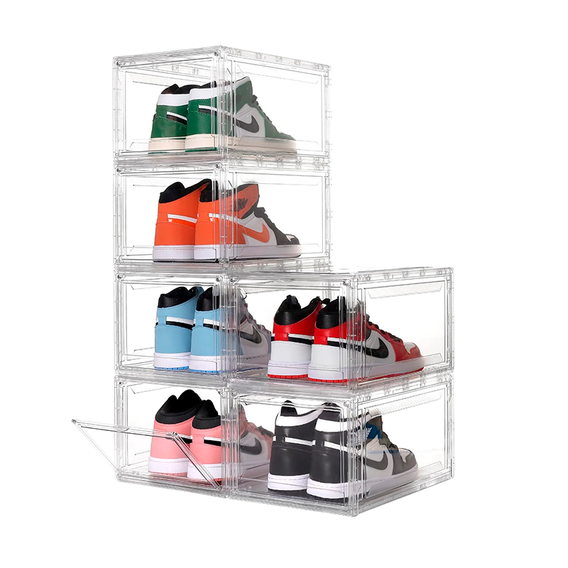 Caja Organizador de Zapatos Zapatera Apilable Cubo Para Calzado Apertura Frontal