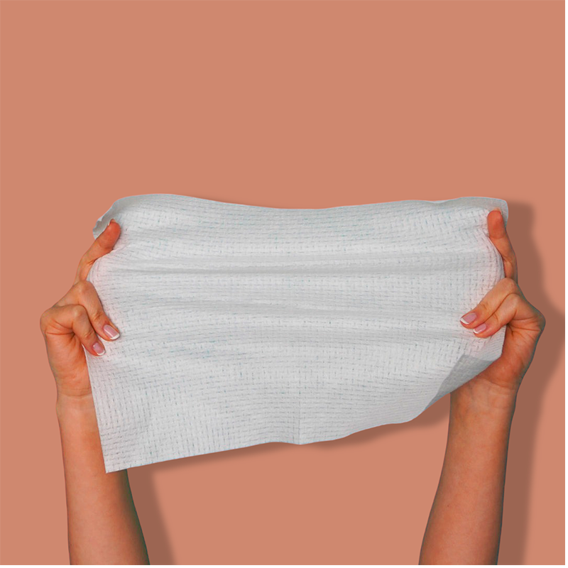 Toallas Faciales Secas Premium 100% Orgánica/ Vegan 50pcs Blanco
