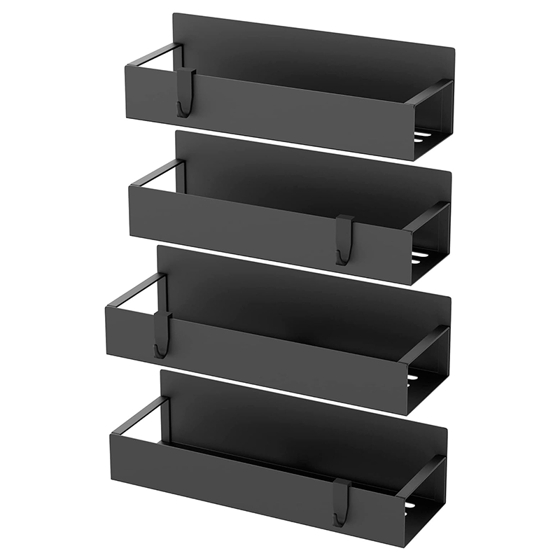 Estante Magnético 4pcs Metal Especias Refrigerador Lavadora Negro