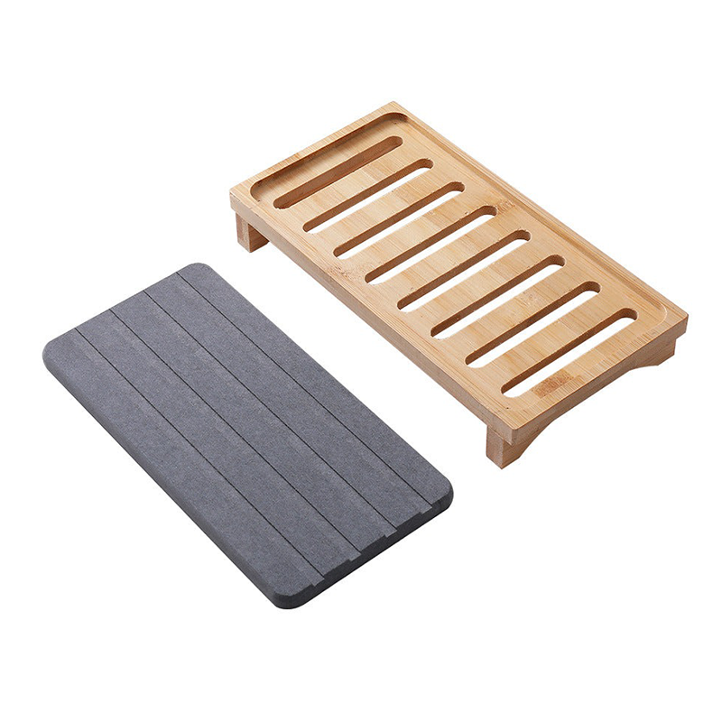 Escurridor De Cocina Bandeja De Secado Absorbente Para Baño Gris Oscuro