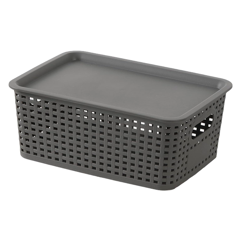 Caja Organizadora Ratán 6 Lt. Color Gris Canasto Cocina