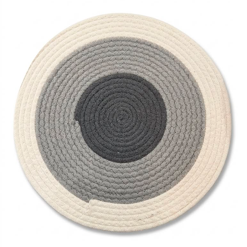 Individual Trenzado Cuerda de Algodoon Mantel Redondo De 38cm
