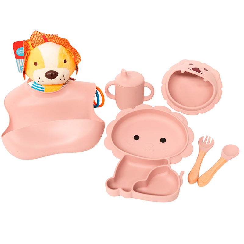 Set De Alimentación Silicona Dividida Con Ventosa Bebés 6pcs Azul Petróleo