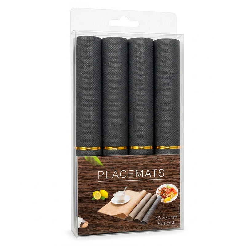 Set 4 Individuales Impermeable De Mesa Rectangulares De Pvc