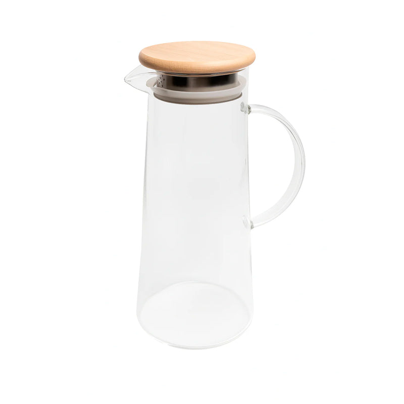 Jarra De Vidrio Con Tapa Para Agua Jugos Bebidas De 1.5 L Transparente