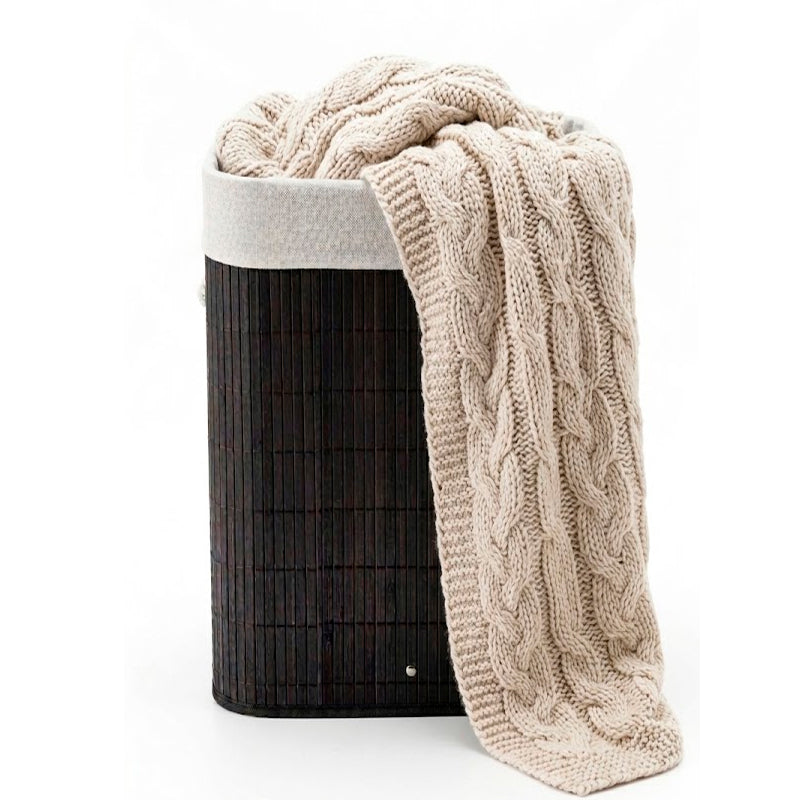 Canasto Cesto Ropa Sucia Pleglable Look Bambu Grande Tapa Im