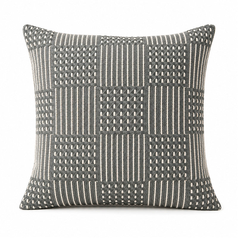 Funda De Cojin Boho Tejida Funda De Almohada De Sofa 45x45cm Gris