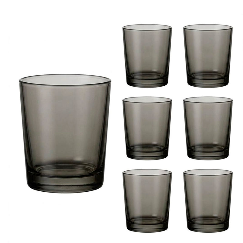 Set 6 Vasos Corto Vidrio Copa 280ml Gris