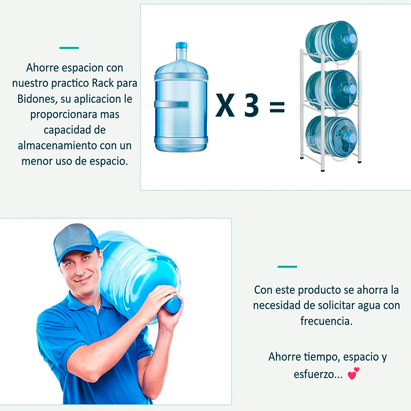 Rack Estante para Bidón de Agua de 3 y 5 Niveles Soporte para Botellón de 20 litros