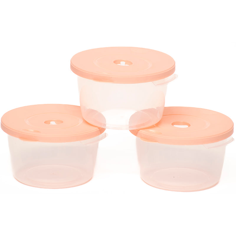 Set 3 Envases De Plastico Redondo Con Tapa Hermetica Grande 2000ml