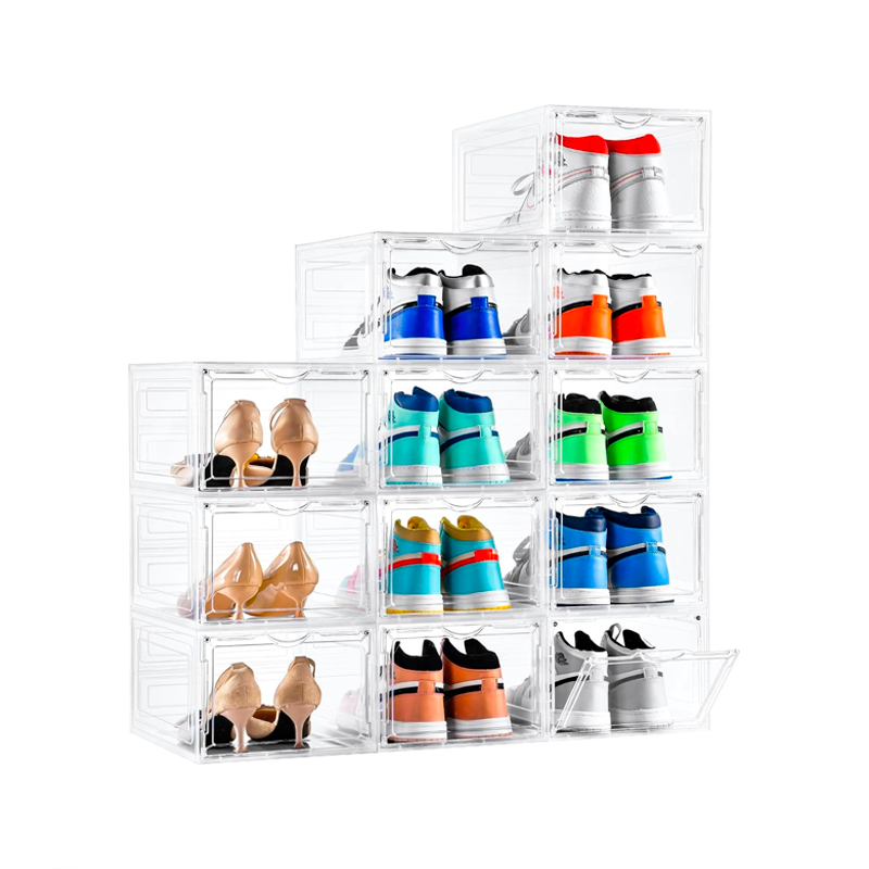 Caja Para Zapatos Transparente Organizador Lateral Apilable