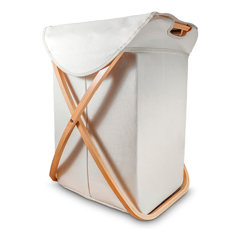 Canasto Ropa Sucia Plegable De Bambú